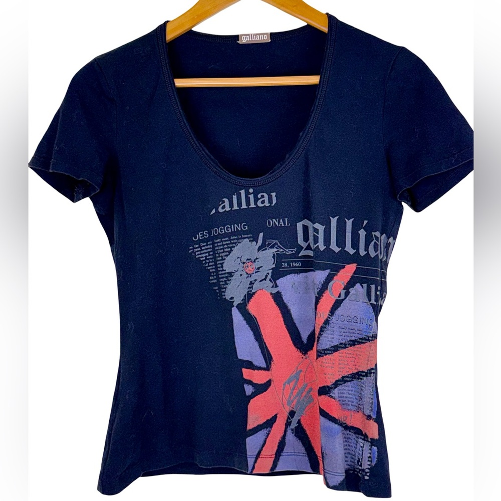 GALLIANO GRAPHIC T-SHIRT IN BLACK
